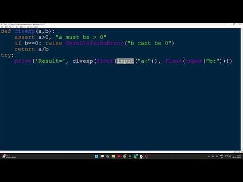 Python Function with Assertion and Exception Handling | VTU Q7 | 1BPLC105B