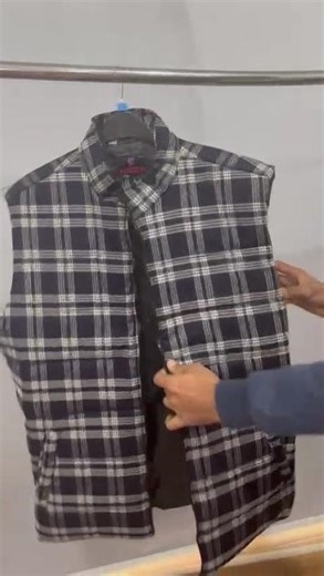 Navy Checkered Plus Size Sleeveless Puffer Vest