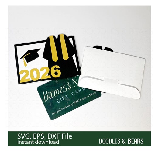2026 Graduation Gift Card Holder SVG, Cap and Gown (digital Download) - Etsy