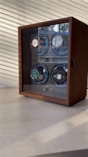 Sinem Guvercin on Instagram: "Elevate your watch collection with this stunning display from Temu! ✨ I’m obsessed with the premium wooden finish and those cool blue LED lights. It’s whisper-quiet and looks so elegant on my nightstand. The perfect way to keep your watches protected and perfectly displayed. ⌚️💙 Want one? 🔍 Search my code [kcc7549] on the Temu app for a special deal! #TemuFinds #WatchCollector #WatchDisplay #GiftIdeas #Temu"