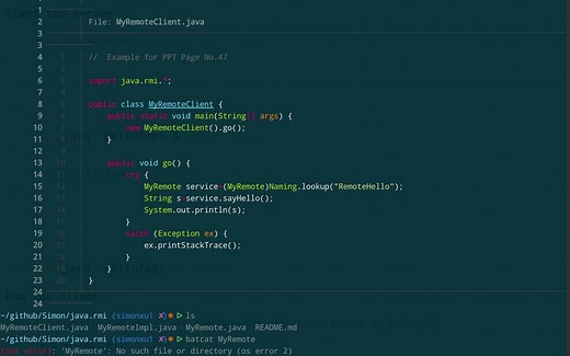 一个 Java RMI 的 Hello World 实现