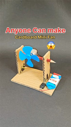 Anyone Can Make Cardboard Mini Fan 😱 DC Motor Fan #fan #shorts #ytshorts