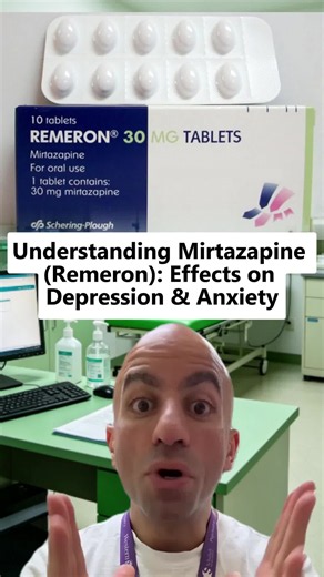 Discover mirtazapine (Remeron), an atypical antidepressant effective for major depressive disorder and anxiety. Learn about its unique action in the brain and common side effects. Consult your psychiatrist for more. #mirtazapine #remoron #MentalHealth #anxietydisorder #depression