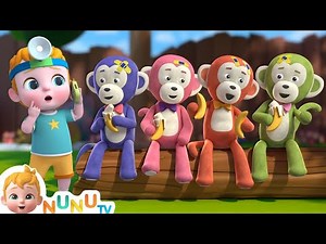 Five little monkeys videogyan nursery rhymes‪@RamyaRhymes987-d4b‬