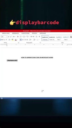 how to generate code bar on Microsoft Word #programming #coding #microsoftword