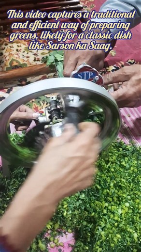 Traditional Greens Cutting: Using a Manual Saag Cutter Machine