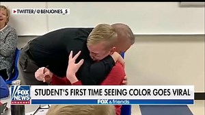 85K views · 4.1K reactions | Caught on camera! A severely colorblind student sees color for the first time thanks to his principal. Meet the pair behind the emotional viral moment. “I started crying because I was full of joy and a little bit of sadness because I haven’t seen this my whole life” | Fox & Friends | Facebook
