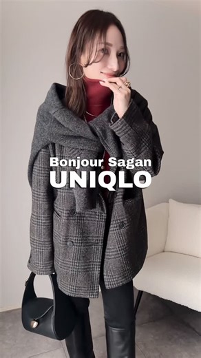 mako on Instagram: "@_____ma.k.o着映えるきれいめスタイル発信 2025.12.22 グレンチェックが可愛いゆったりシルエットのジャケットを いろんな色合わせで着てみたよ☺️🫶🏻 @bonjoursagan 着るだけでこなれ感の出るシルエットで、ジャケットが旬なこの冬だからコーデが一気に今っぽくなる🖤 ウール調で暖かいし着込めるから、車移動ならこれでもいけるかも🥹 柔らかくてゴワつきにくいから、ゆったりめのコートならこの上に羽織ることもできるよ💫 私はグレー着用です🩶 #bonjoursagan#bs_style#ボンサガ #uniqlo#maisondedolce"