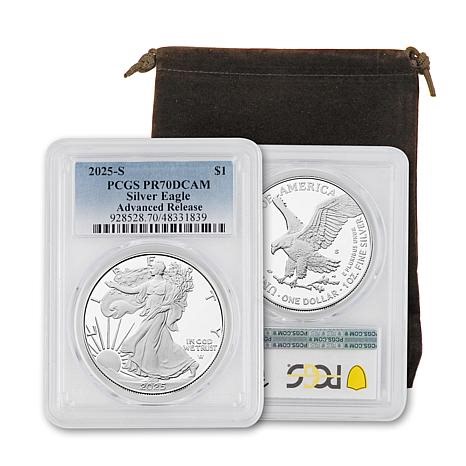 2025-S PR70 PCGS Advance Release Silver Eagle Dollar Coin | HSN