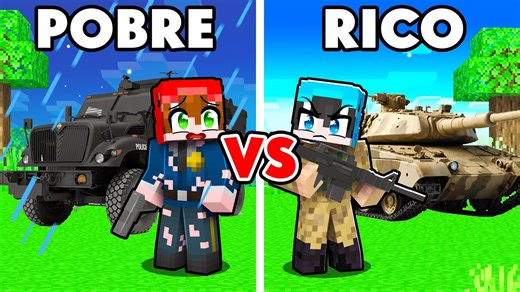 Agente swat pobre vs militar del ejército rico en minecraft | Nacho Gamer