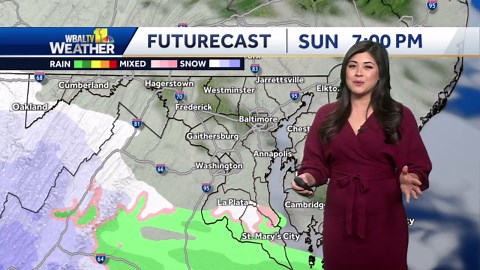Latest snow timeline overnight into Monday across Maryland