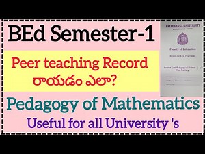 how to write Peer Teaching Record|BEd Semester 1 |pedagogy of mathematics|#bedrecords #bedfirstyear
