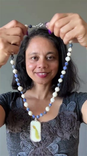 Sodalite Necklace Peacock of Honor Magnesite Crystals