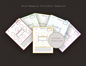 Mind Mapping Template | Printable Notes | Digital Notes | Study Notes | PDF | Digital Template | PDF - Etsy Canada