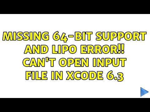 Missing 64-bit Support and Lipo Error!! can't open input file in Xcode 6.3