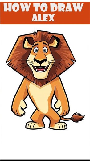 Alex the Lion Drawing 🦁 | Madagascar Cartoon Sketch #drawing