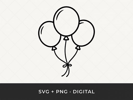 Balloon SVG: Balloon Outline Cut File for Cricut and Silhouette - Etsy