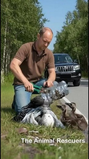 He Saved a Mother Loon from This! 🧴🦢 #shorts #animalrescue #duck