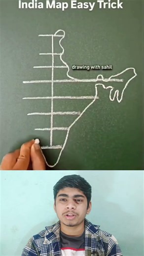 india map drawing easy trick 🤔