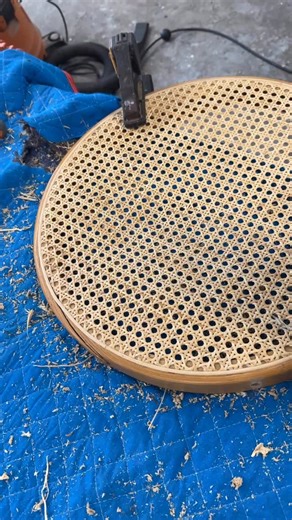 Removing caning. The power of steam. #323concept #refinish #repair #furniture #restoration #restore @323concept | Boone Wyatt