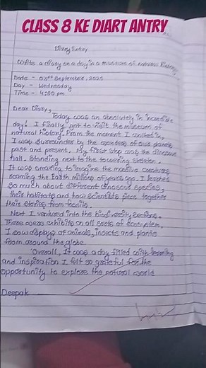 How to write a diary entry class "8th" #