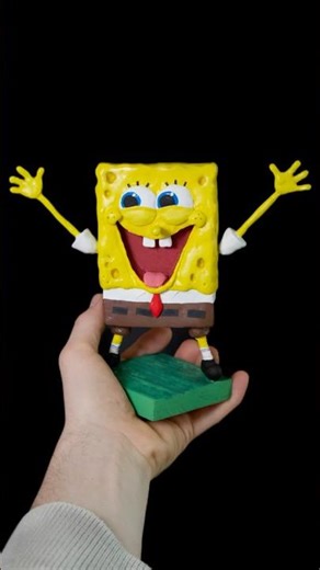 SpongeBob in 30 Seconds (Full Clay Process) #clay #spongebob