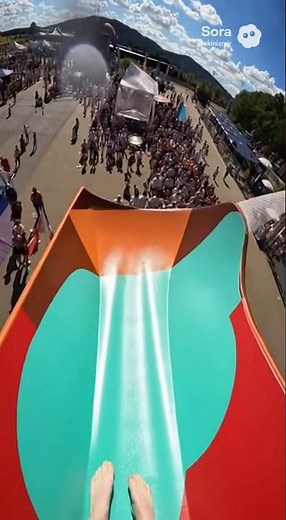 Biggest Air Time Ever On This Monster Slide 🌊 #waterslide #extreme #pov