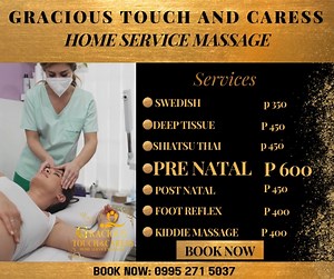 ✨ Welcome to Peace ✨ Start your day with calm, end it with care. Let Gracious Touch and Caress bring spa-quality relaxation straight to your home. 💆‍♀️🕯️ 🏖️ Imagine a sunrise by the beach… soft waves… gentle hands easing away your stress. That’s the kind of peace we deliver — wherever you are in the city. 📍 Now serving South Caloocan, Valenzuela, Malabon, Navotas, Manila (anywhere within 10 KM of 2nd Avenue Caloocan 👐 Certified Massage Therapists 🏠 Home Service Massage | 💬 Book via Messen
