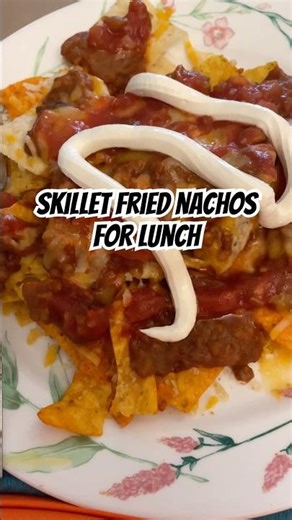 Skillet fried nachos. A quick, easy, delicious and inexpensive lunch. I get this from ‪@RickMammana‬