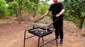 360 degrees Rotating Charcoal Grills, Stainless Steel BBQ Grill Portable Outdoor Smoker Grill for Travel, Outdoor Cooking and BBQ, Camping Grill Picnic Patio Backyard 15.9" * 32.7" * 42.7"