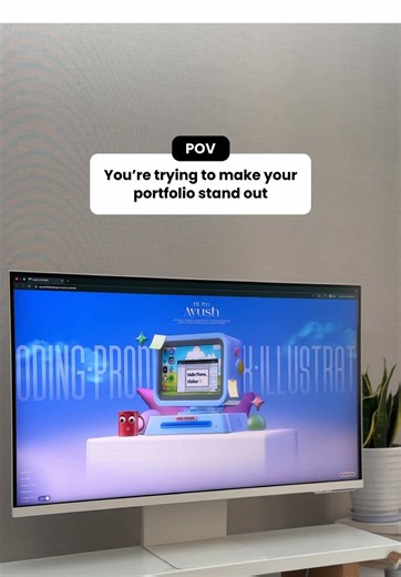 Here’s a tip on how to elevate your portfolio: 3D! 🔥✨ #design #3ddesign #webdesign #portfolio #uiux