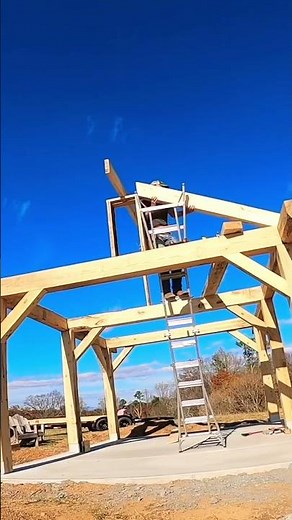 1 Minute Pavilion Full Build #diy #postandbeam #woodmill #timberframe #sawmill