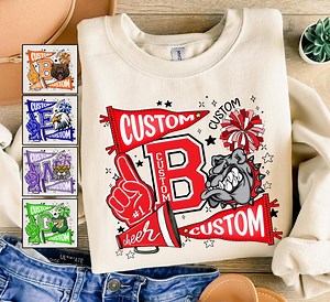 Custom Mascot Cheer Team Matching Sweatshirt, Retro School Spirit Game Day Sweatshirt, Team Spirit, School Spirit Sweater,sports Team Mascot - Etsy