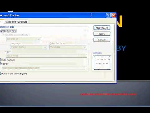 Insert slide number and footer powerpoint presentation slides