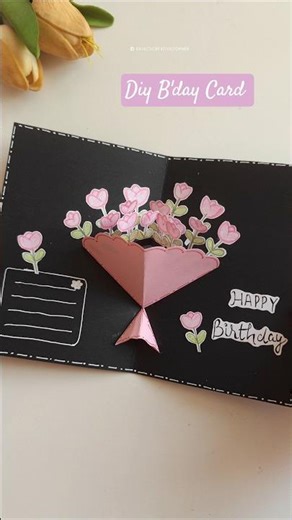 CUTE POP UP Handmade Birthday Card With Bouquet creation!