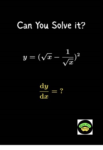 Derivative Made Easy: Step by Step In this video, we go through a derivative problem step by step, showing how to handle each part of the function carefully. You'll learn not only what to do, but why each step works, so you can confidently tackle similar problems on your own. This approach is perfect for building a solid foundation in calculus and making even tricky-looking functions easy to differentiate. #mathematics #math #fyp #shorts #viral