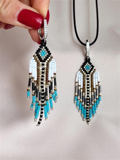 Native Western Style Bronze Blue Bead Earrings for Her - Etsy Canada