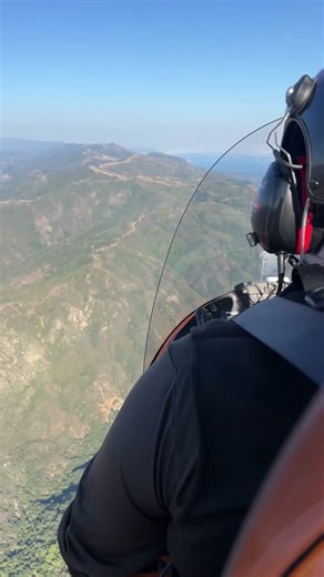 AR-1 gyroplane flying over the Cachuma wilderness on its way to the East.