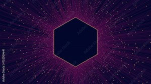Vibrant purple and gold pattern with a diamond center composed of smaller triangles in a circular arrangement, set against a rich gradient backdrop