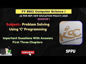 Fy BCS || Sem 1 || C Programming || Important Questions With Answers || First Three Chapters ||