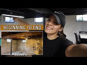 DIY Basement Makeover from Beginning to End | Painting Basement Ceiling | Painting Basement Walls