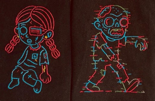 Cyberpunk Zombie Embroidery Bundle – 2 Zombies   Baby Bonus, 3 Sizes (2–6in), Digital Download - Etsy
