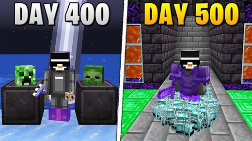 Surviving 500 Days in Hardcore Minecraft Against All Odds
