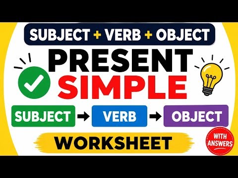 Master Subject, Verb & Object in Present Simple | Complete English Grammar Worksheet