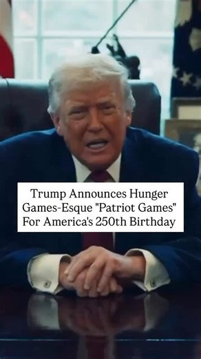 Mo News on Instagram: "President Trump announced a new athletic competition on Thursday as part of celebrations for America’s 250th anniversary next summer — and Democrats are pointing out that it sounds like the plot of ‘The Hunger Games.’ The upcoming competition, known as ‘The Patriot Games,’ will feature two high school student athletes — a young man and a young woman — representing each U.S. state and territory. “I promise there will be no men playing in women’s sports,” Trump said in a vid