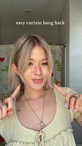 31K views · 742 reactions | hehehe if you struggle with styling your curtain bangs this is a easy hack! #hair #shorthair #bob #tutorial #curtainbangs | Kait Nicole Beauty | Facebook