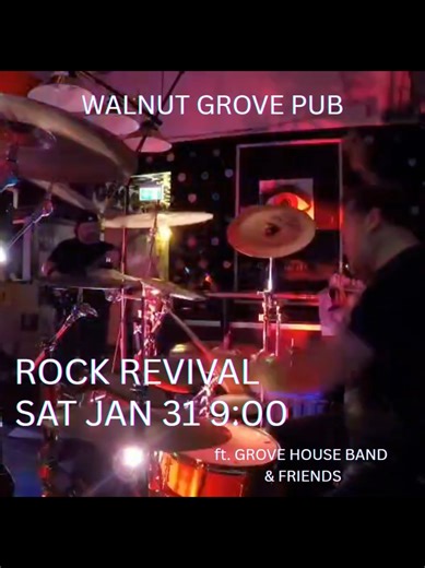 rock revival is back!! join us the last weekend of January for an all live music extravaganza!! friday January 30 join us for @MOJ rocking out Metallica classics @ 9:00, Saturday January 31 for the first Rock Revival of 2026 @ 9:00, and Sunday February 1 for an open mic jam that starts at 4:00pm. Live music is happening at The Walnut Grove Pub 🤘🙌 #livemusic #walnutgrove #metallica #jam #openmic