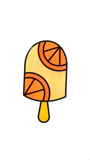 Coloring an Orange Ice-Cream #coloring #art #diy #sweet #orange #icecream