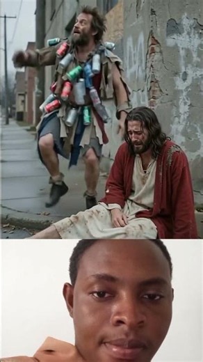 Jesus disguised as a paralyzed man on wheelchair and beg for food on the street and this happened