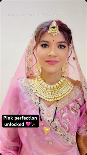 Pink Bride makeup look 🩷✨| #bridelmakup #youtubeshorts #makeup